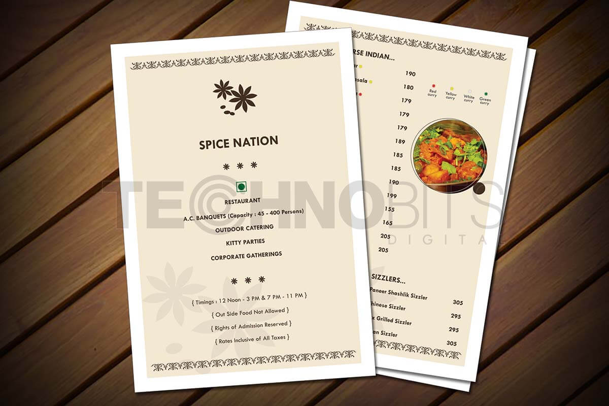 Spice Nation menu